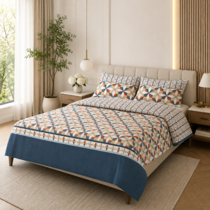 Geometric Star Printed Bedsheet Set